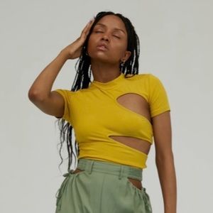 CIDER Cut Out Tee - Ginger / Yellow